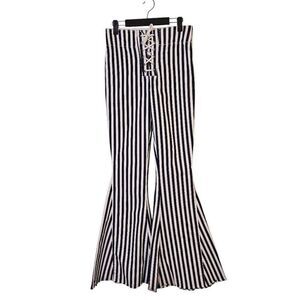 Mumu Blue woman's pants, striped flared. Size 26. #874